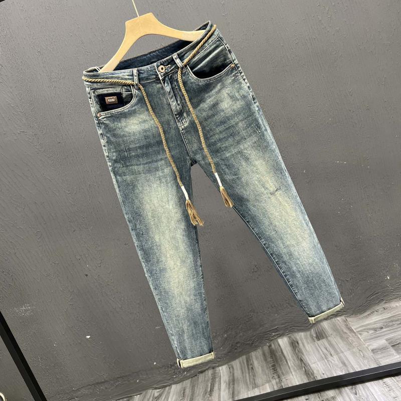 Jeans skinny slim fit da uomo 2026, pantaloni casual a gamba dritta in stile coreano, primavera autunno, vita media, cotone, nero, grigio e blu_voghion.com