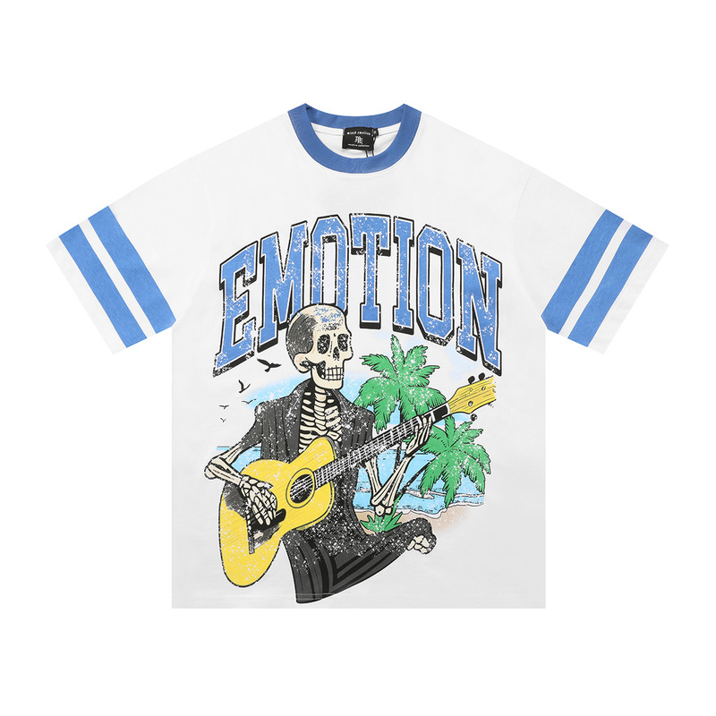 MIXED EMOTION 新作 25ss クロスボーダーホットダイヤモンドプリント アメリカのトレンドブランド スポーツストリート ハイストリート 半袖Tシャツ|undefined