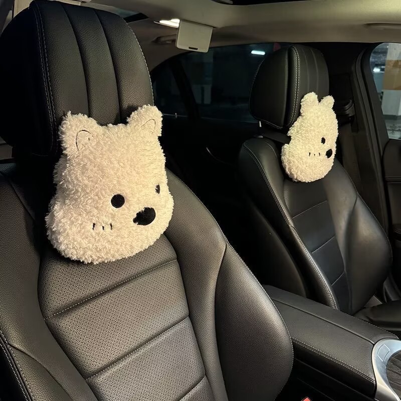 Cartoon West Highland Cushion Pacha Dog Pillow Cute Neck Protector Seat Cushion Pillow Universal Car Pillow
