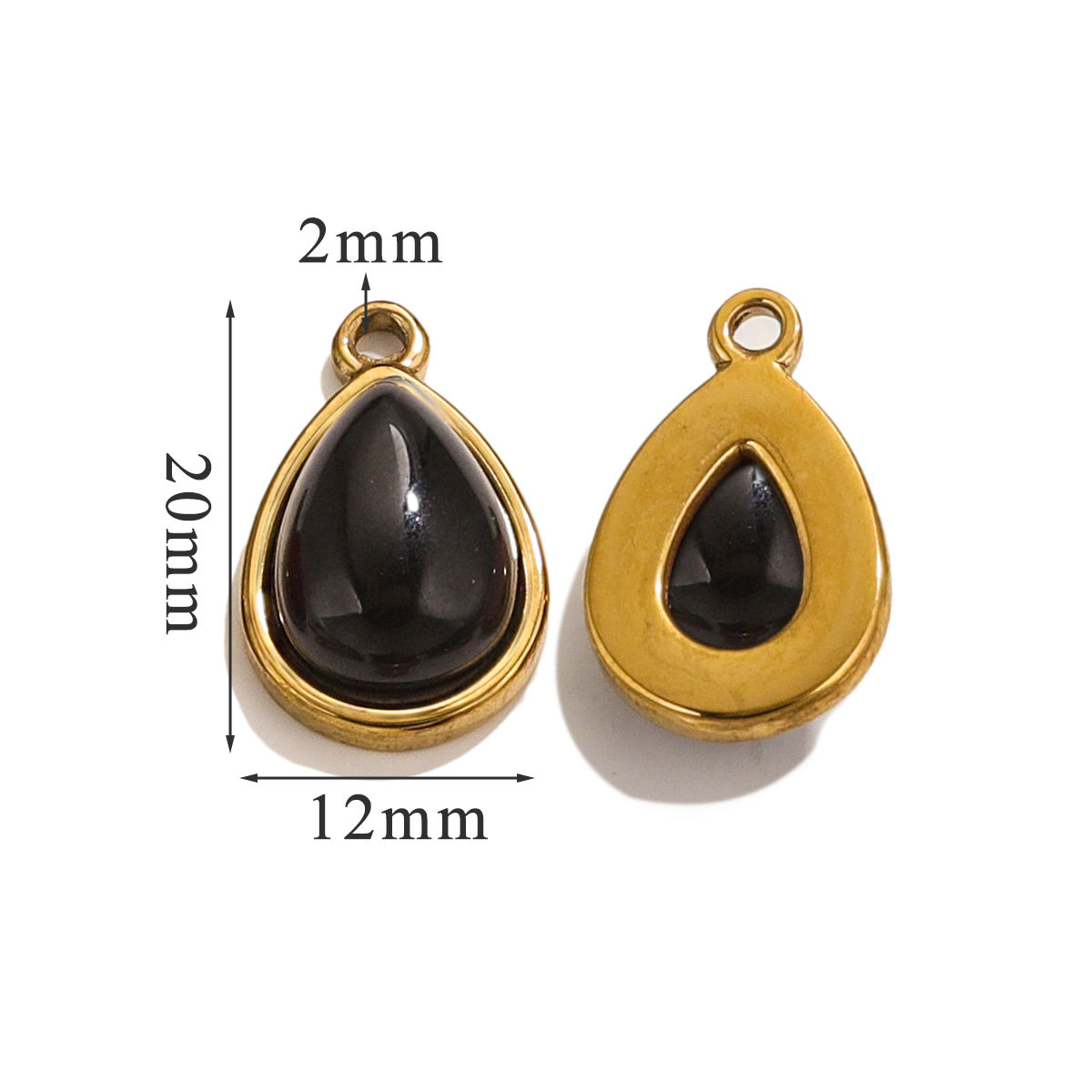 DIY accesorios de joyería gota de acero inoxidable incrustado piedra natural elíptica pequeña colgante pendientes pulseras collares materiales hechos a mano