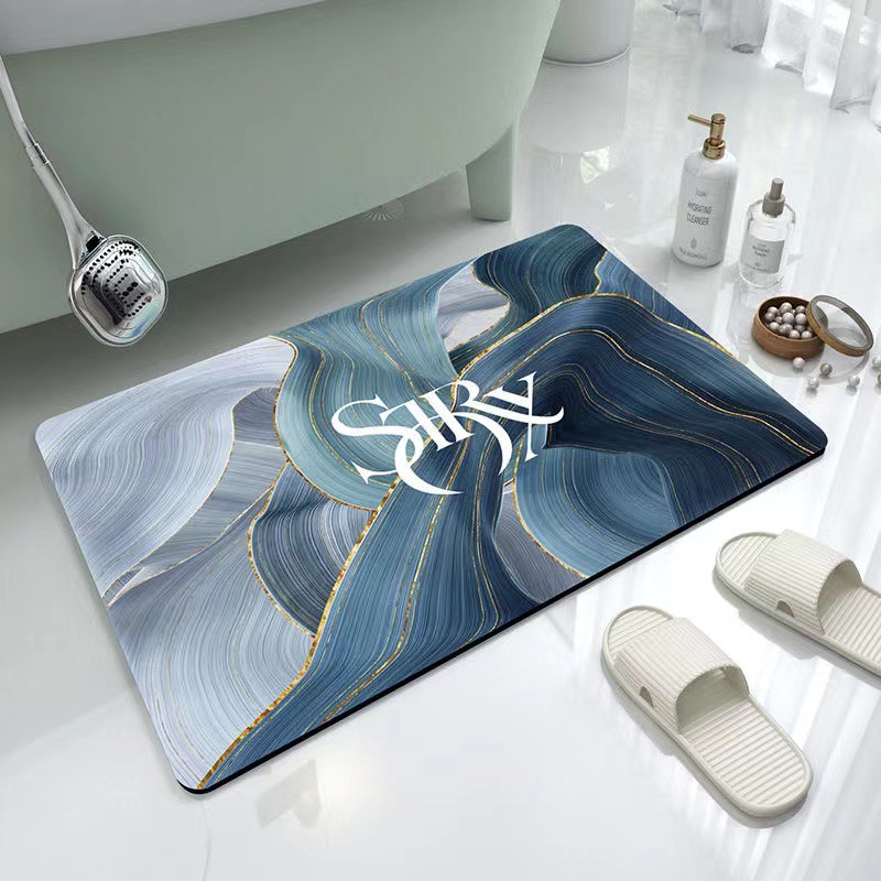 Alfombrilla de baño de tierra de diatomeas antideslizante para dropshipping transfronterizo Temu, alfombrilla de suelo para baño, alfombrilla de inodoro absorbente de agua de secado rápido, alfombrilla para puerta.