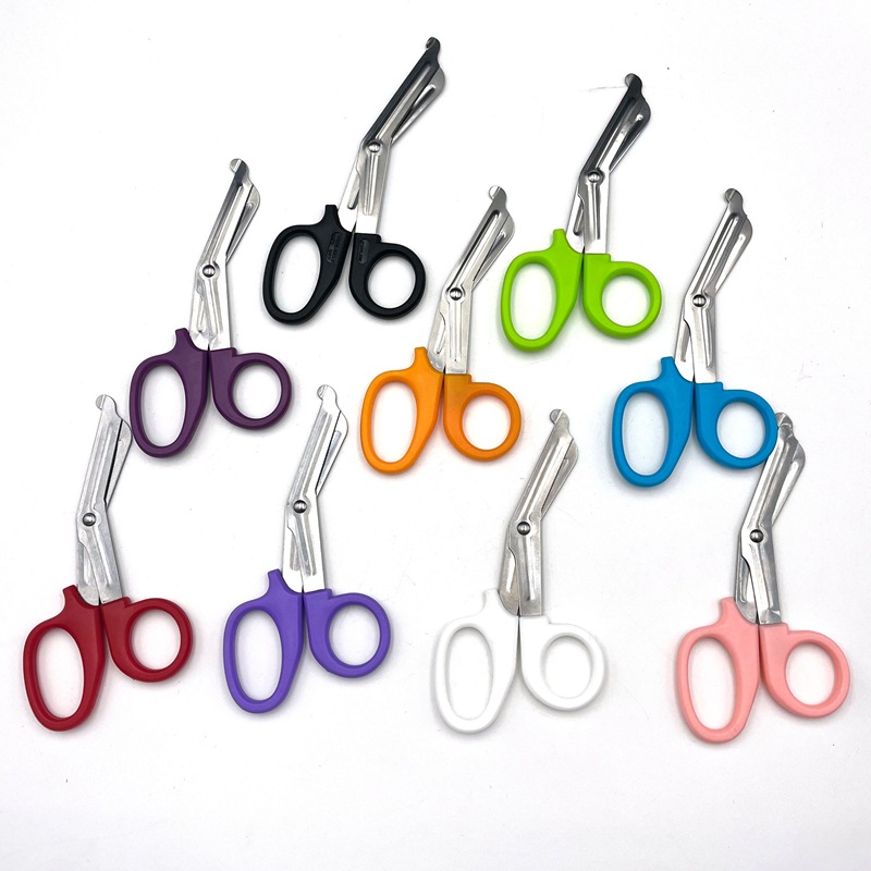 Yangjiang Gauze 7.5inch Canvas EMT Bandage Curved Tape Stainless Steel Cutting Multi-functional Scissors_voghion.com