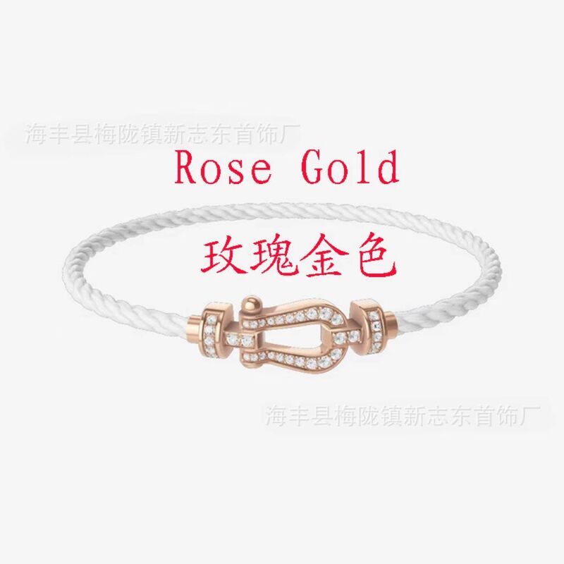 中号马蹄扣费雷德红绳手链情侣款男女本命年转运精工钢丝DIY手绳|undefined
