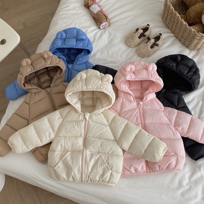 儿童轻薄羽绒棉服宝宝短款棉袄男女童连帽棉衣小童婴儿洋气外套潮