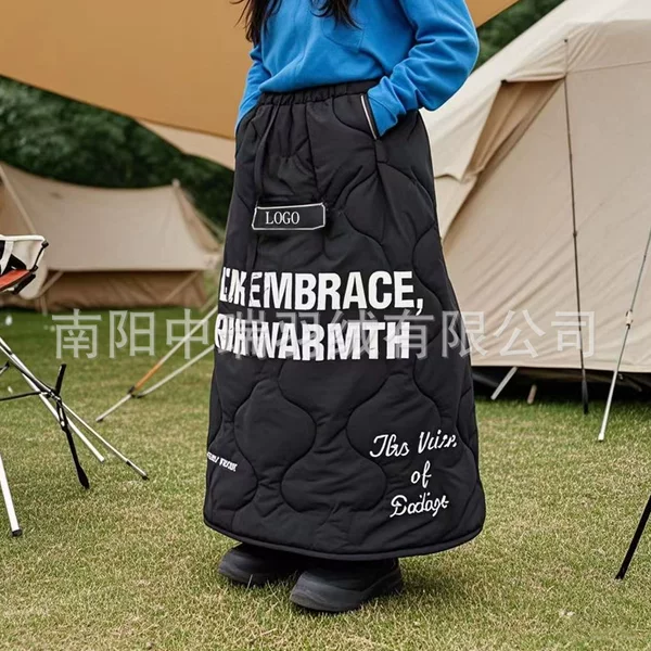 Cross-Border Export Japanese and Korean Outdoor Windproof Warm Skirt Tram Cold-Proof Leg Warmers Side Pockets Elastic Waist Apron for Men and Women