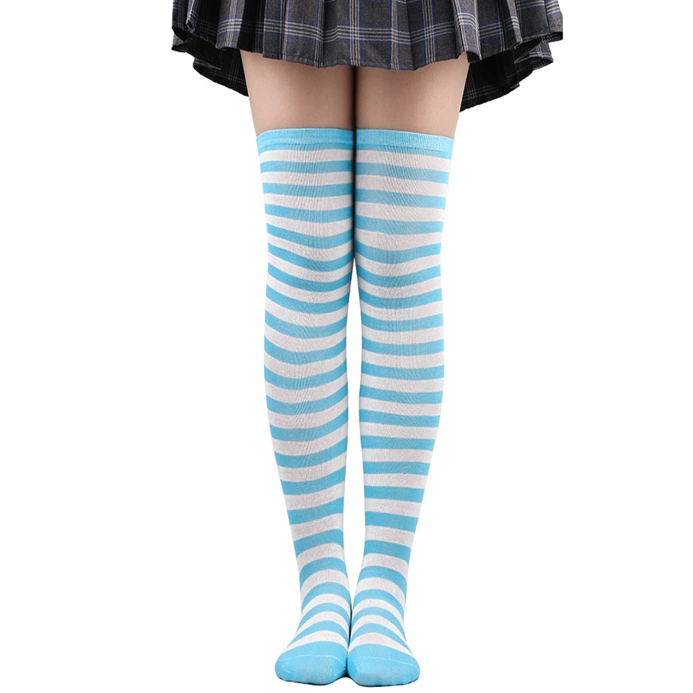 Knee-high Socks Japanese Style, Striped Cosplay & Halloween, Tube 50 cm, Polyester