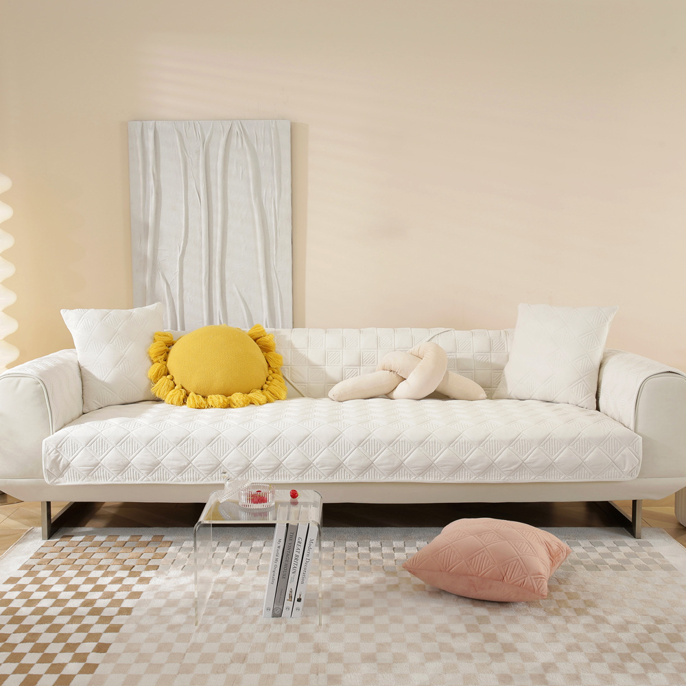 Cojín del sofá cuatro estaciones universal 2023 nuevo moderno simple toalla trasera antideslizante cubierta de tela cojín cubierta del sofá del diamante