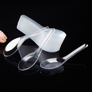 103 disposable plastic spoon wholesale rice spoon packaging takeaway fast food spoon transparent dessert spoon thickened commercial
