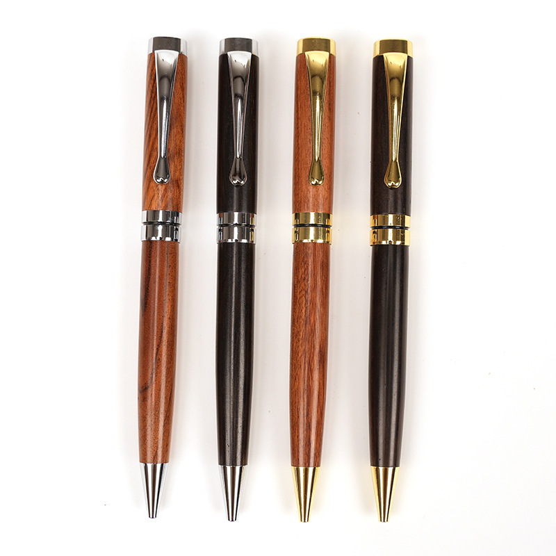 Brass Sandalwood Ballpoint Pen Adult Writing Solid Wood Metal High Color Value Rotating Pen Business Office Commemorative Gift