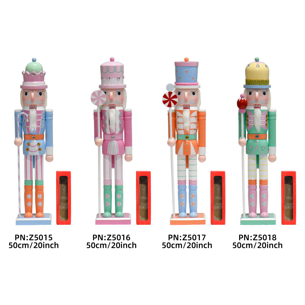Amazon cruza fronteras cascanueces decoración de Navidad atmósfera regalos de árbol de Navidad macarón decoración 50cm