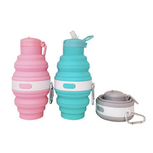 新款厂家现货批发折叠硅胶杯 运动户外食品级水壶便携式伸缩水杯