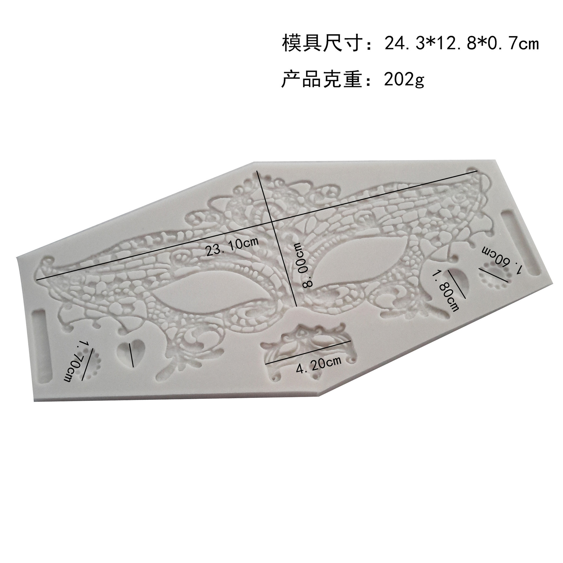 Fondant pastel máscara molde de silicona encaje bola máscara pastel molde DIY chocolate molde de silicona