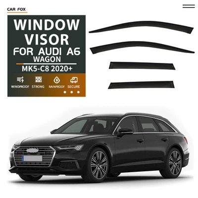 Avant Window Visor, Rain shield - standard-packaging-without-logo-audi-a6-avant-travel-edition-mk5-c8-2020-2024-plexiglass-no-bright-strips-rain-shield