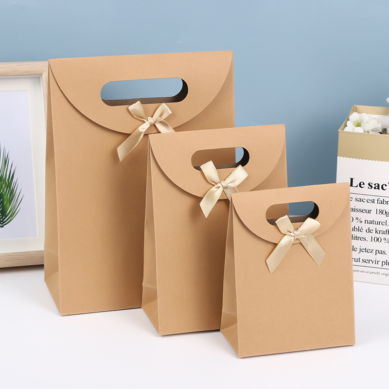 Kraft Paper Gift Bag Teacher's Day DIY Gift Bag Portable Tote Bag Wholesale Cultural and Creative Literary Style