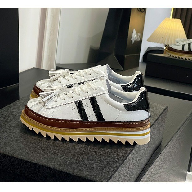 2026 Spring and Autumn New Chen Kunhui Collaboration Shell Toe White Sneakers Height-Increasing Casual Sports Shoes for Couples, Unisex