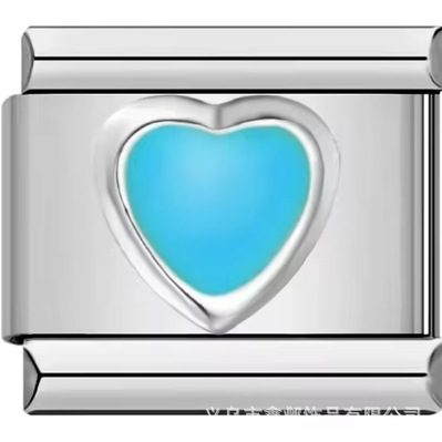 AliExpress Venta caliente DIY9mm módulo pulsera amor corazón doble melocotón corazón joya serie de costura de acero inoxidable pulsera de una sola pieza