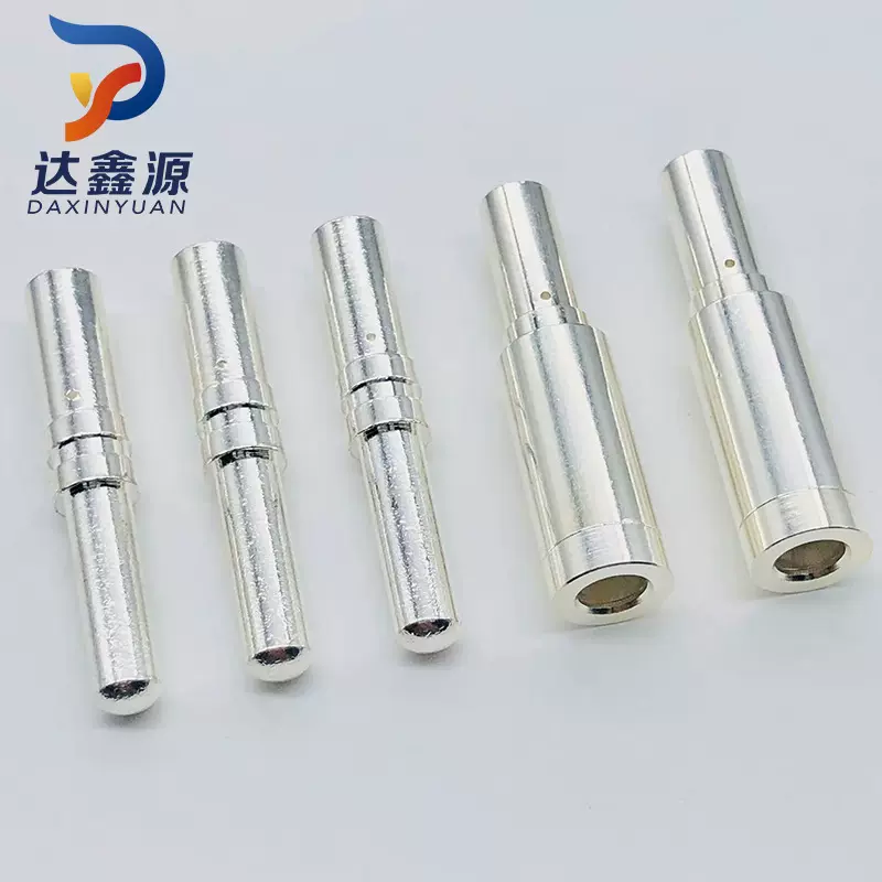 新能源汽车充电桩铜柱200A大电流公母铜针冠簧插拔铜端子插针插孔