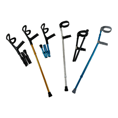Folding portable four-section crutches for rehabilitation telescopic anti-slip double crutches under armpits convenient medical lightweight fracture walker