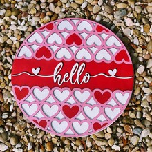 跨境爆款家居装饰木质工艺品门牌圆形标志情人节创意挂手工雕刻