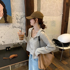 2025超火多巴胺小众穿搭一整套早秋镂空针织开衫吊带上衣两件套装
