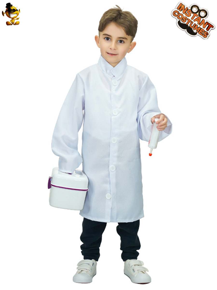 Niños pequeño doctor enfermera ropa de algodón blanco hombres y mujeres jugar en casa regalo cumpleaños rendimiento