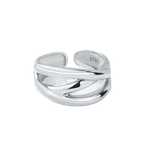 Light luxury drop-shaped ring for women, simple niche design, cool style, personalized cross ring opening, adjustable