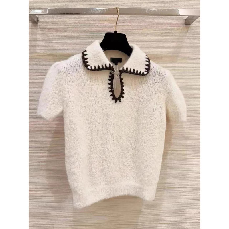 French-Style Short-Sleeve Knit Sweater for Women, 2026 Spring/Summer New Model, Extremely Stylish and Elegant, Sweater Base Layer French-Style Short-Sleeve Knit Sweater for Women, 2026 Spring/Summer New Model, Extremely Stylish and Elegant, Sweater Base Layer