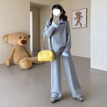 秋冬爆款韩系大小姐休闲两件套卫衣小众穿搭上衣+阔腿裤套装