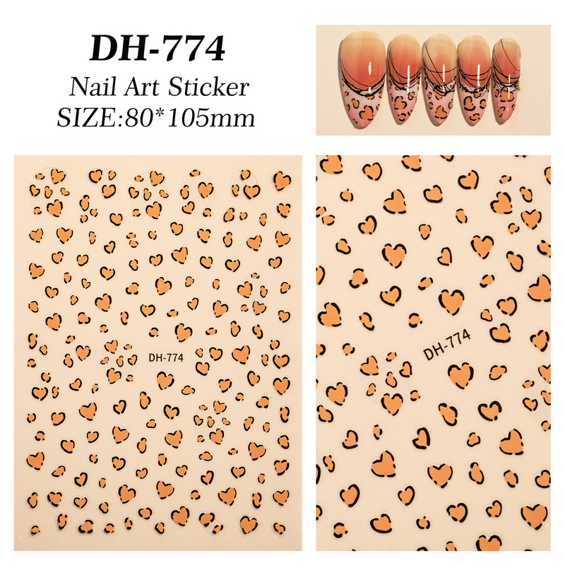 美拉德豹纹美甲贴纸平面带背胶经典百搭豹纹diy指甲贴纸饰品 DH款|undefined