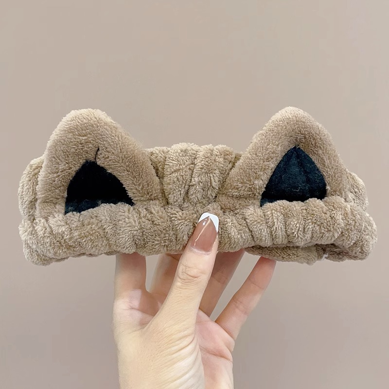 Ciervo blanco mismo estilo oso cara lavado banda de pelo máscara facial especial diadema antideslizante presión banda de pelo todo partido horquilla tocado