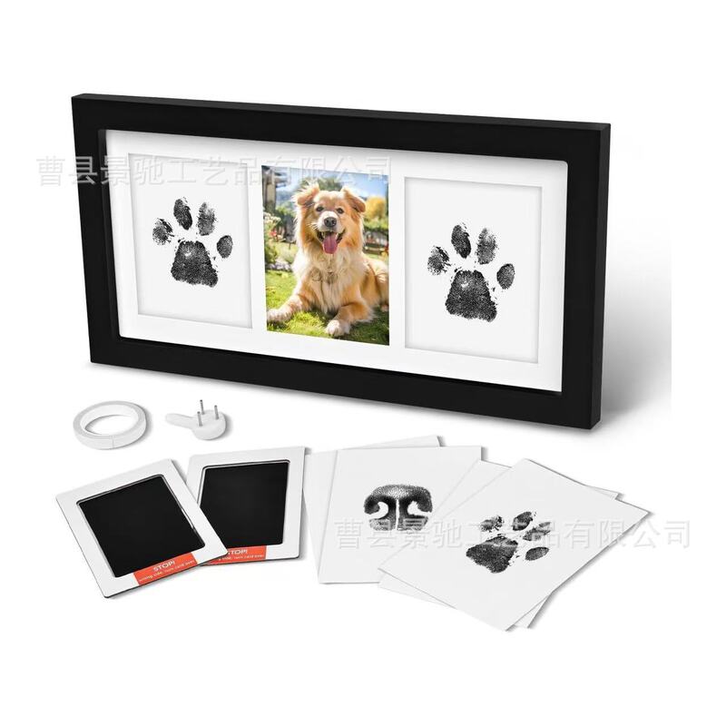 Wooden Pet Hand and Foot Print Commemorative Photo Frame Solid Wood Cat and Dog Footprint Claw Mud Frame DIY Ink Decoration Table Wooden Pet Hand and Foot Print Commemorative Photo Frame Solid Wood Cat and Dog Footprint Claw Mud Frame DIY Ink Decoration Table