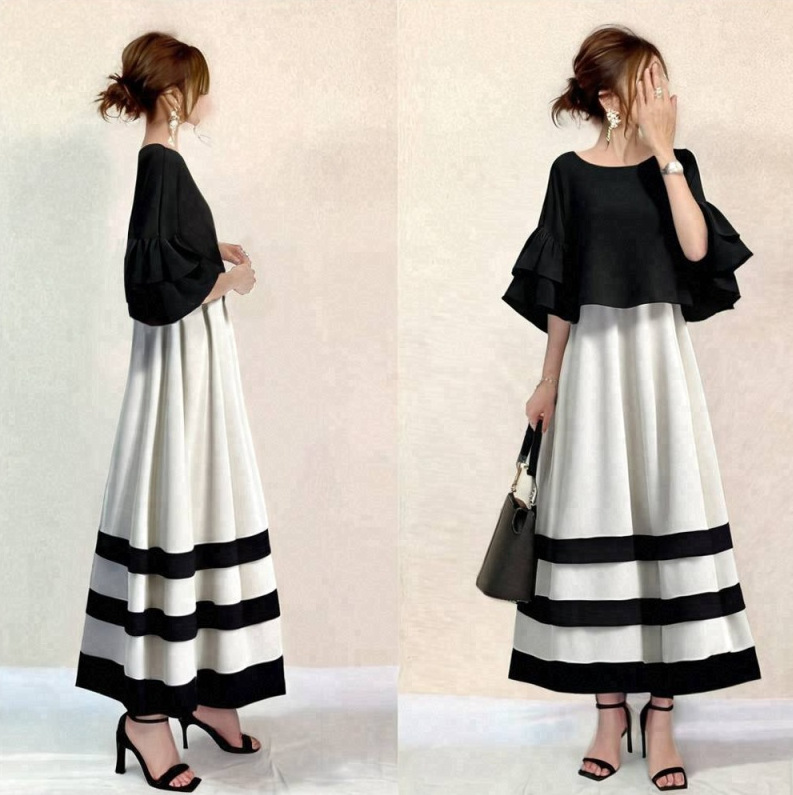 in stock Japanese New Round Neck Flying Sleeve dress in stock Japanese New Round Neck Flying Sleeve dress