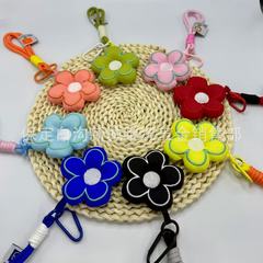 インスタイルシンプルなファッション小さな花ペンダントゴムリングバックパックカラフルなかわいい花キーホルダーギフト卸売