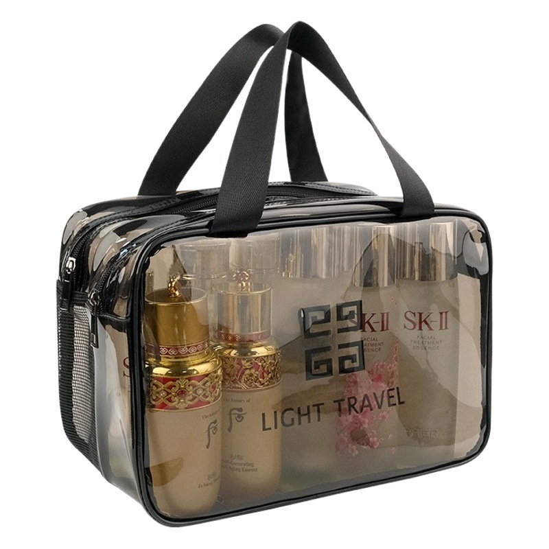 Bolsa de Cosméticos de Gran Capacidad, Superventas Transfronterizos, Bolsa de Aseo Transparente con Separación para Seco y Húmedo, Portátil para Viajes, Bolsa de Playa para Natación y Fitness