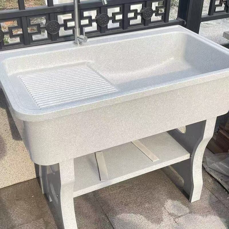 Quartz Stone Laundry Sink Balcony Household Washboard Marble Outdoor Outdoor Laundry Sink Courtyard Double Sink Sink