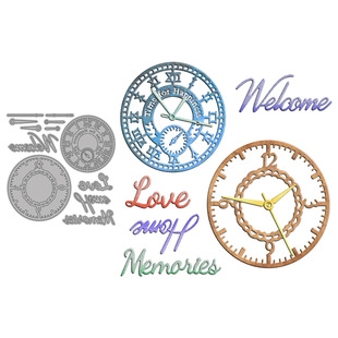 Cross-Border Exclusive Original Cutting Die for Journal Decoration, Time Dial Pattern, Handmade Paper Art Embossing Carbon Steel Die