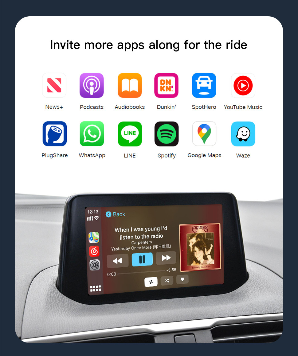 Type-c wireless carplay and wireless Android auto module for Mazda USB adapter