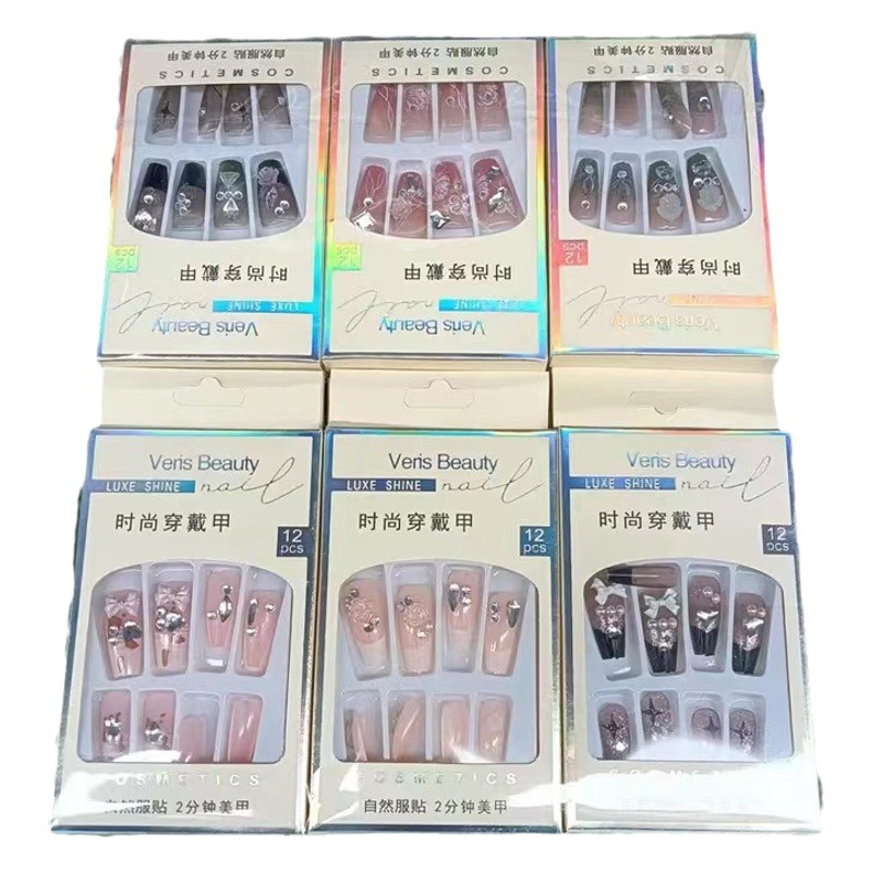 Uñas postizas con diamantes removibles al por mayor