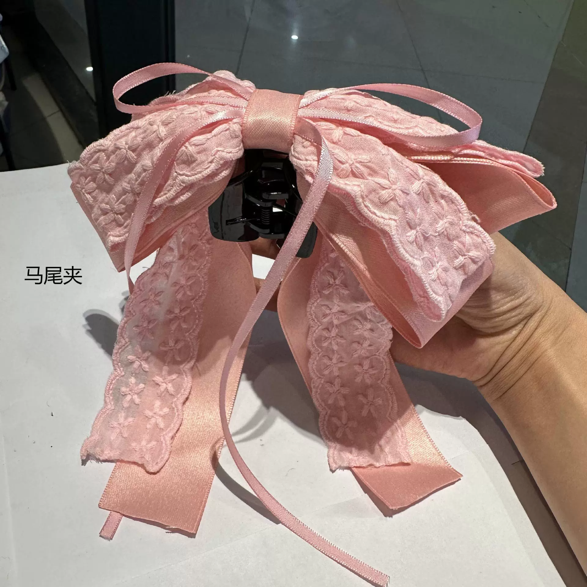 Модная заколка для волос с бантом, универсальная хвостик, стиль Chanel, кружевное платье, интернет-знаменитость
