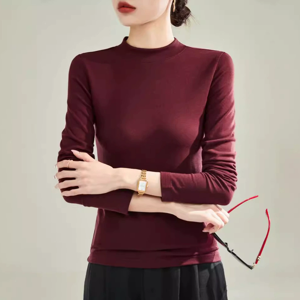 Velvet keep warm warm long-sleeve, high collar