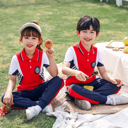 Preschooler/Kindergarten/Primary School Student/Children's Parent-Child Outfits for School Sports Day: Short Sleeve T-Shirts and Pants, School Uniform Sports Wear Sets