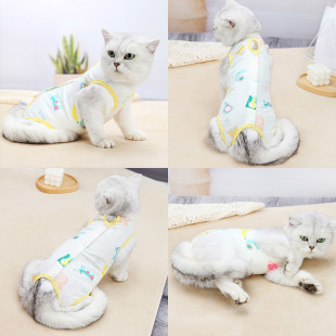 Cat sterilization clothing female cat sterilization surgical clothing weaning clothing soft thin four-legged cat anti-licking warm wholesale