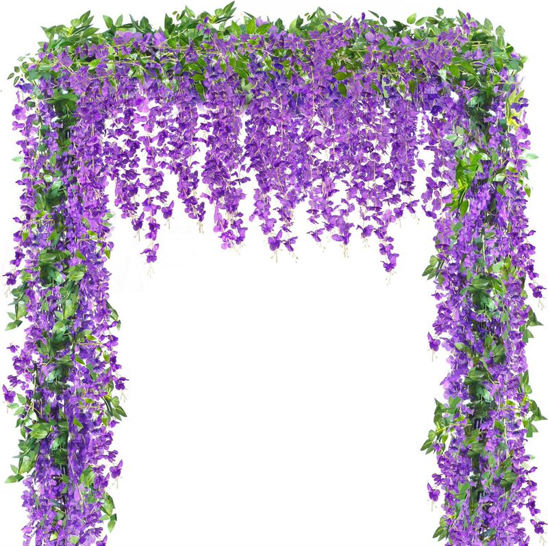 Cross-Border Artificial Wisteria Flower Strips, Fake Wisteria Vines, Home Decoration, Plant Walls, Wedding Room Ceiling Beautification, Green Plants Cross-Border Artificial Wisteria Flower Strips, Fake Wisteria Vines, Home Decoration, Plant Walls, Wedding Room Ceiling Beautification, Green Plants