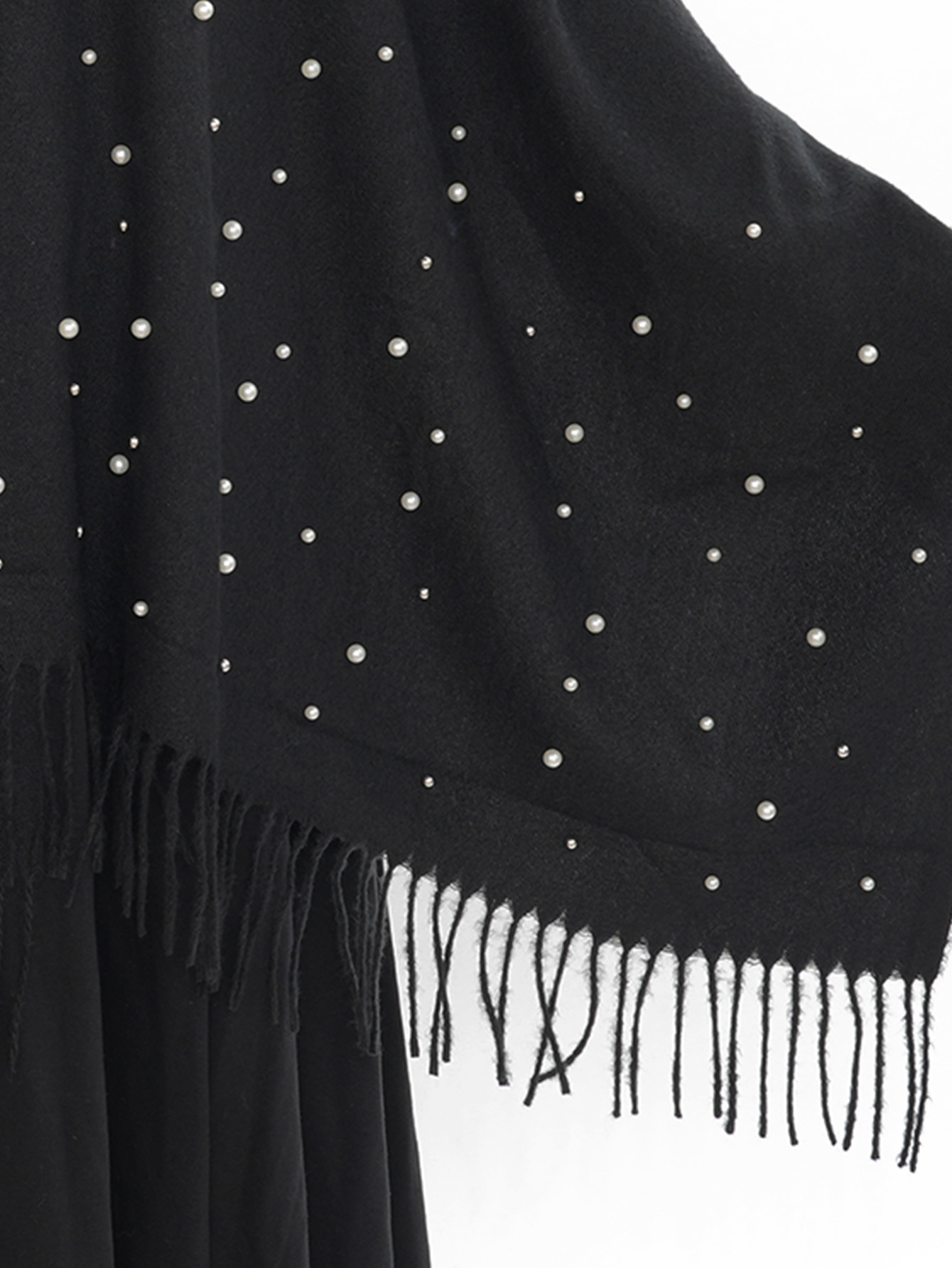 Vente chaude nouvelle automne et hiver couleur unie cheveux épineux clou perle châle en Europe et en Amérique, écharpe femme gland chaud épaissi_voghion.com