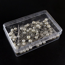 100枚/盒饰品装饰大头针4*25mm不锈钢珠光针象牙白圆头饰品装饰针