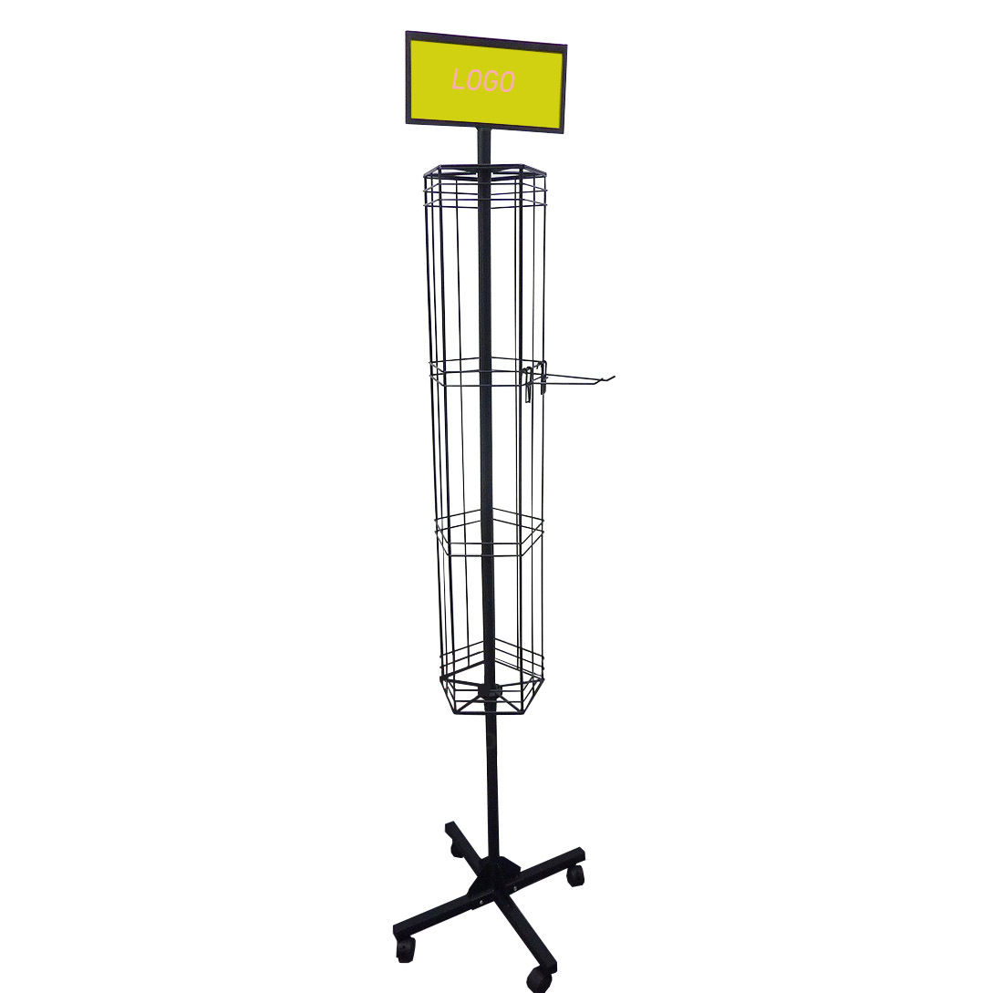 加工制作落地可移动六面旋转展示挂架衣帽围巾展示挂架手套展示架
