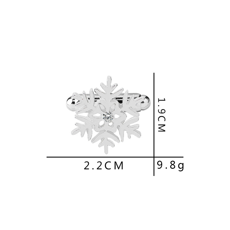 Modeschmuck Weihnachtsgeschenk Diamant-Schneeflockenmanschettenknöpfe Eis- und Schneeform Französische Manschettennägel auf Lager_voghion.com
