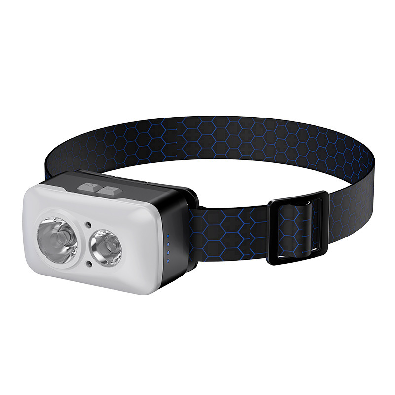 Transfronteriza nueva inducción de luz de cabeza portátil gancho de mantenimiento de exploración de campo luz de cabeza portátil de visualización eléctrica lámpara de clip de sombrero