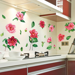 玫瑰牆貼畫花朵 衛生間門貼客廳牆壁玻璃瓷磚冰箱裝飾貼畫HM92061