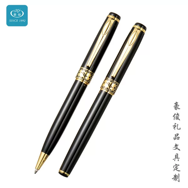 Personalized custom high-end business metal signature pen gift set embossed logo craft signature ballpoint pen